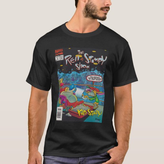 T-shirt Bande dessinée Ren et Stimpy boxing (Devant)