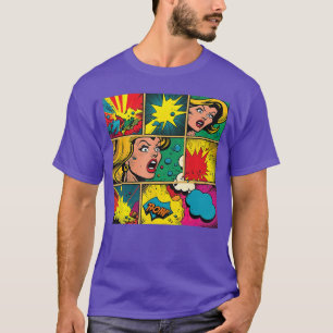 T-shirt Bande dessinée rétro drôle Art Pop Fun Cartoon Com