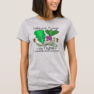 T-shirt Bande dessinée végétale de calembour de laitue 