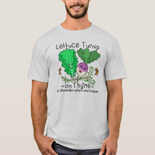 T-shirt Bande dessinée végétale de calembour de laitue de