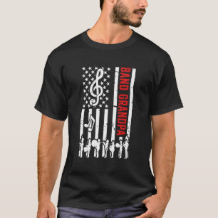 T-shirt Bande Grand-père American Flag Marche Bande Grand-