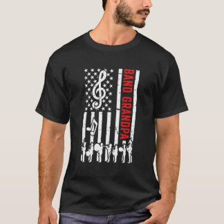 T-shirt Bande Grand-père American Flag Marche Bande Grand-