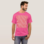 T-shirt Bande verticale blanche rouge (Devant entier)
