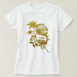 T-shirt Bande Vintage de la Parties scintillant d'or
