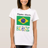 T-shirt Bandeira do Brasil e Brasil Come o Nome (Devant)
