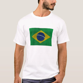 T-shirt Bandeira do Brasil Estilo Envelhecida