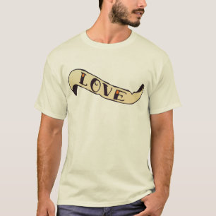 T-shirt banderole love old school tattoo 1909_I