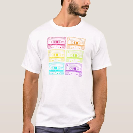 T-shirt Bandes au néon de mélange (Devant)