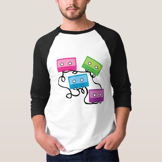 T-shirt Bandes de cassettes colorées (Devant)