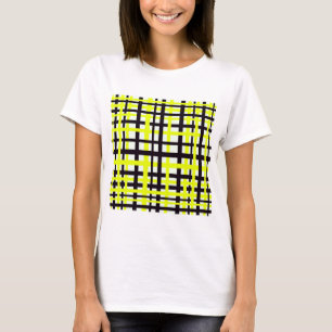 T-shirt Bandes d'enchaînement noir blanc jaune