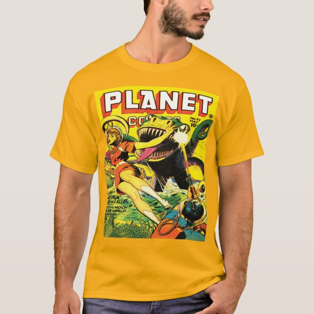 T-shirt BANDES DESSINÉES SCI FI de PLANÈTE des années 1940 (Devant)