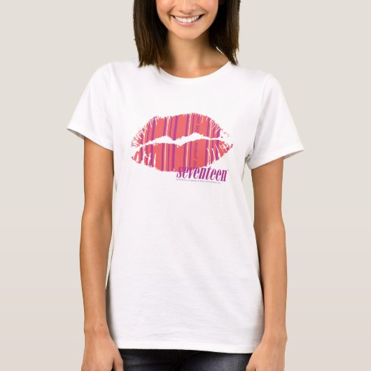 T-shirt Bandes minces rose (Devant)
