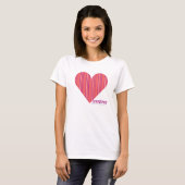 T-shirt Bandes minces rose 3 (Devant entier)
