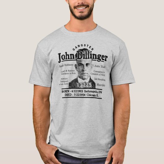 T-shirt Bandit John Dillinger (Devant)