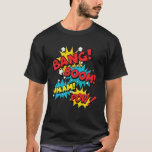 T-shirt Bang Boom Pow Whale Comic Bubbles Vintage<br><div class="desc">Bang Boom Pow Wham Comic Bubbles - Cool Comics & Superhero - Comic Books - Superheroes Stuff - Ce design fait un cadeau de vacances,  Noël ou anniversaire pour hommes,  femmes,  garçons et filles!</div>