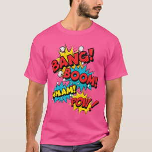 T-shirt Bang Boom Pow Wham Bulles de Bande Dessinée Premiu