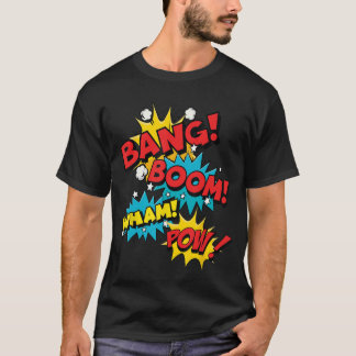 T-shirt Bang Boom Pow Wham Comic Bubbles