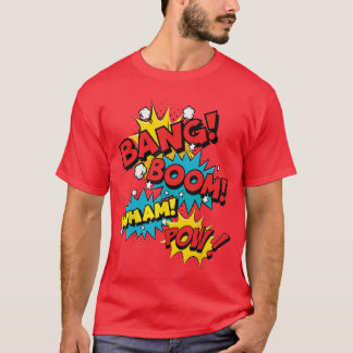 T-shirt Bang Boom Pow Wham Comic Bubbles