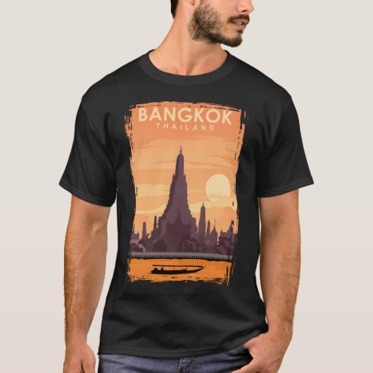 T-shirt Bangkok Travel Poster Art (Devant)