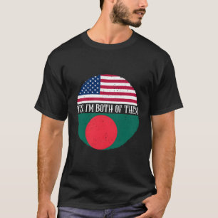 T-shirt Bangladesh Chemise drapeaux américains et banglada