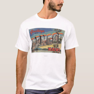 T-shirt Bangor, lettre ScenesBangor, JE de MaineLarge