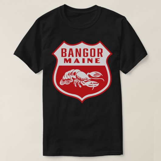 T-shirt Bangor Maine Retro Shield Blanc (Design devant)