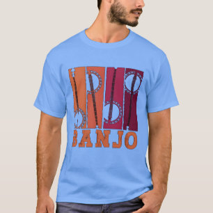 T-shirt Banjo Acoustic Musical Instrument Aime La Musique 