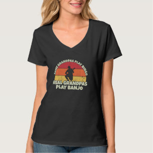 T-shirt Banjo Grand-père Real Grandpas Jouer Banjo