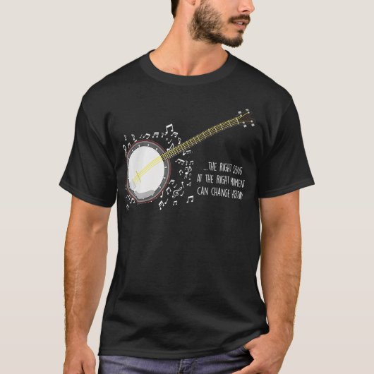 T-shirt Banjo Player Music Notes Bluegrass Strandband (Devant)