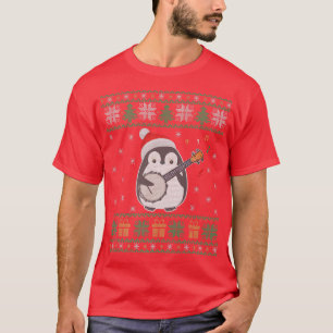 T-shirt Banjo Vilain Chandail de Noël Penguin Famille M