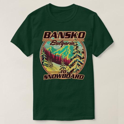 T-shirt Bankso Bulgarie à snowboard (Design devant)