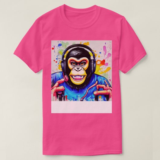 T-shirt Banksy Dj Monkey (Design devant)