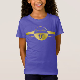 T-Shirt Bannière circulaire deux couleurs - Or clair 2 + n