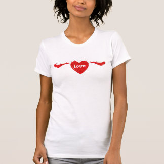 T-shirt Bannière Coeur Rouge Votre Texte