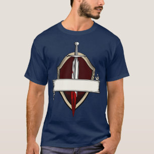 T-shirt Bannière D'Épée Armoiries Médiévale Lutte D'Épée