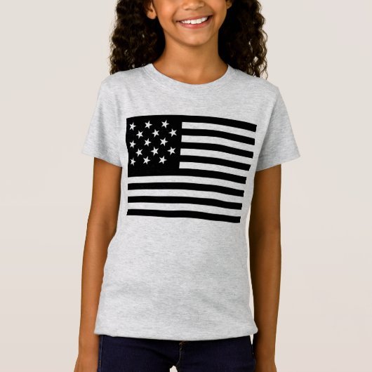 T-Shirt Bannière noire épangée par l'étoile drapeau améric (Devant)