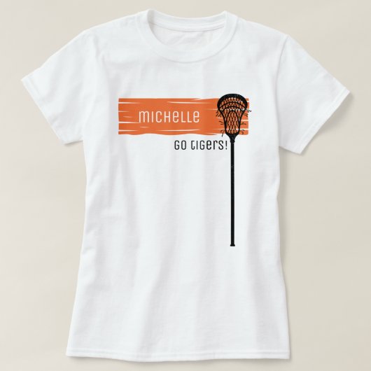 T-shirt Bannière orange avec bâton de crosse (Design devant)