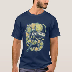 T-Shirt Bannière Raquette de Tennis & Ballons