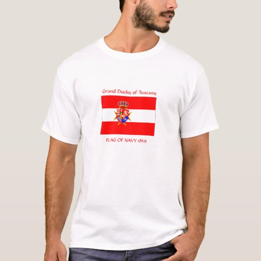 T-shirt Bannière rouge blanc Grand-Duché de Toscane (Devant)