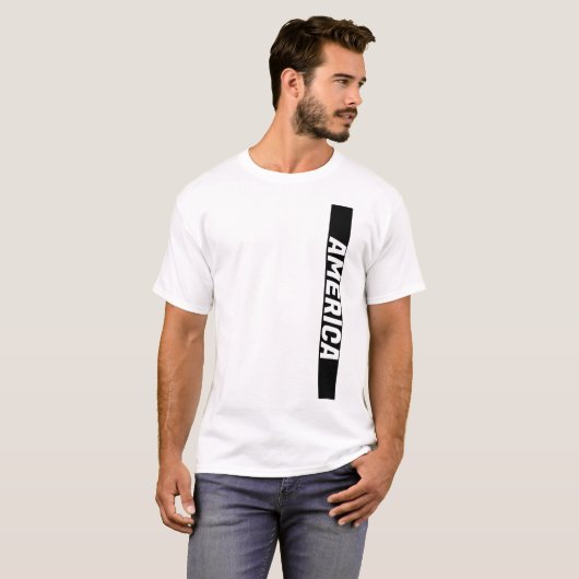 T-shirt bannière verticale noire personnalisable (Devant entier)