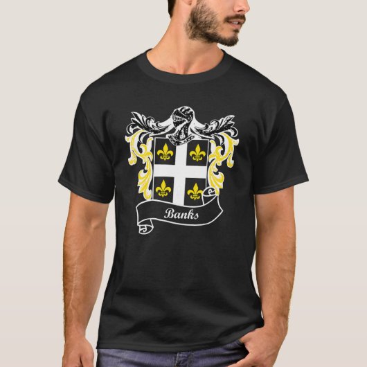 T-shirt Banques Armoiries Nom Nom Famille Crest (Devant)