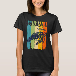 T-shirt Banques extérieures de la tortue de mer rétro Caro
