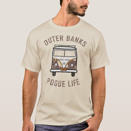 T-shirt Banques extérieures OBX Van Pogue Life Brown Vinta (Devant)