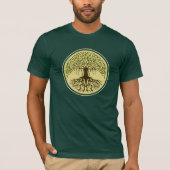 T-shirt Banyan Spirituel Arbre de Vie Nature Logo vert (Devant)