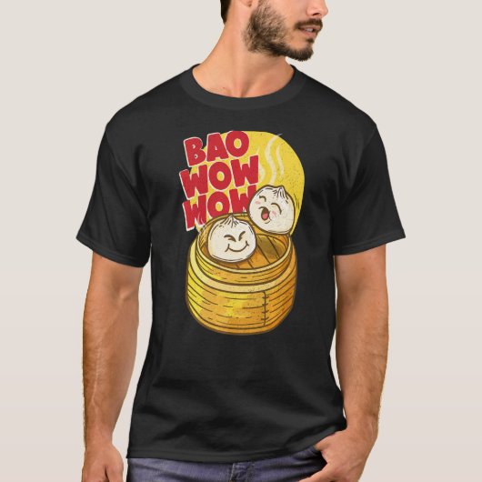 T-shirt Bao Wow Baozi Chinois Dim Sum Asian Steven (Devant)