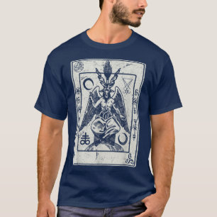 T-shirt Baphomet Occulte Satan Tête de chèvre Diable Carte
