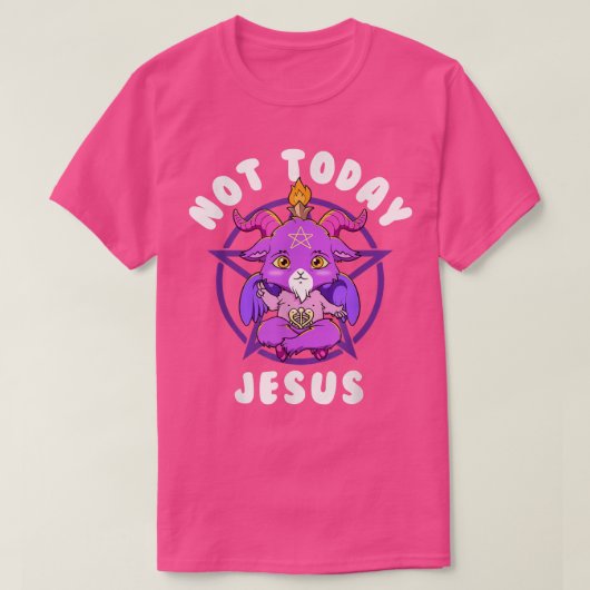 T-shirt Baphomet pas aujourd'hui Jésus Esotérique mignon S (Design devant)
