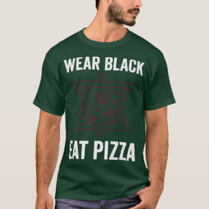 T-shirt Baphomet Pentagram Satanism Wear Black Eat Pizza