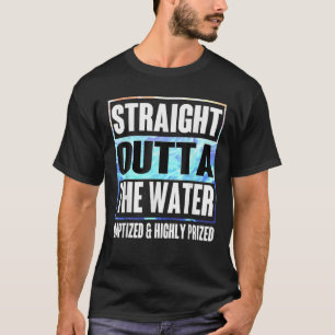 T-shirt Baptême Adultes Enfants Funny Outta Water Tee Gif