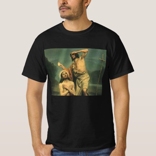 T-shirt Baptême de Jésus Christ par Jean le Baptiste (Devant)